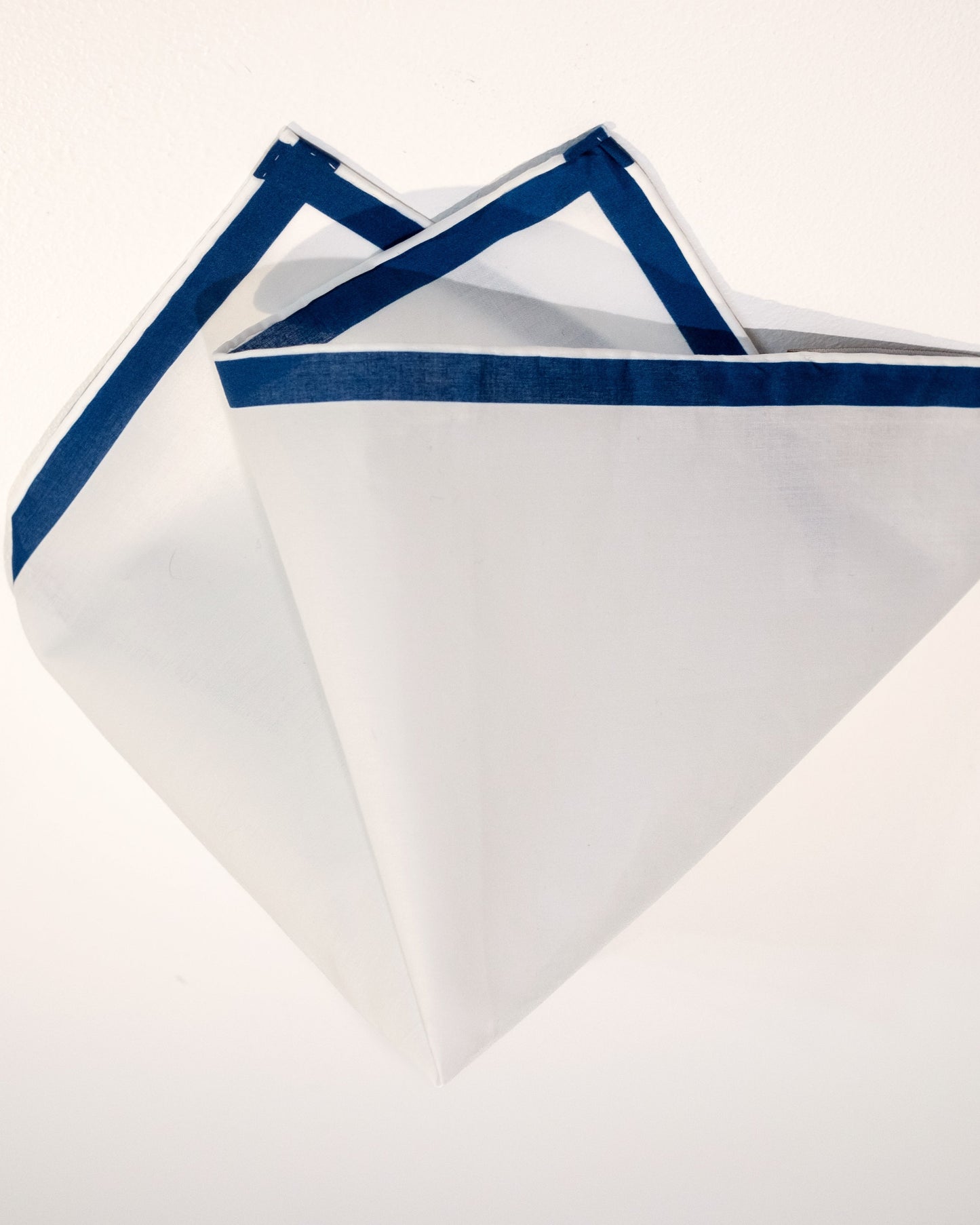 Pochette blanche à bande bleue
