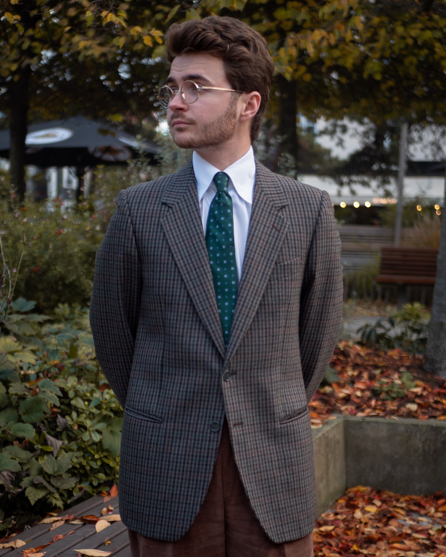 Cravate verte à motifs