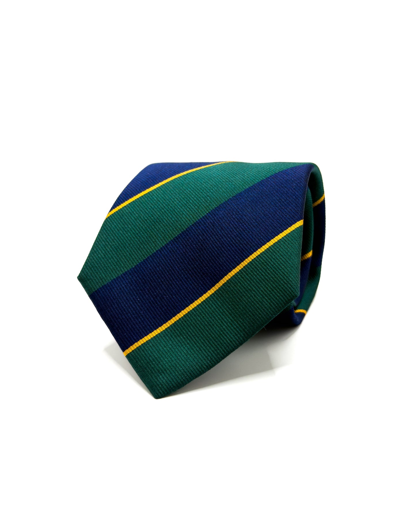 Cravate à rayures marine et verte