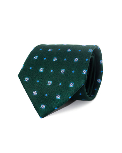 Cravate verte à motifs