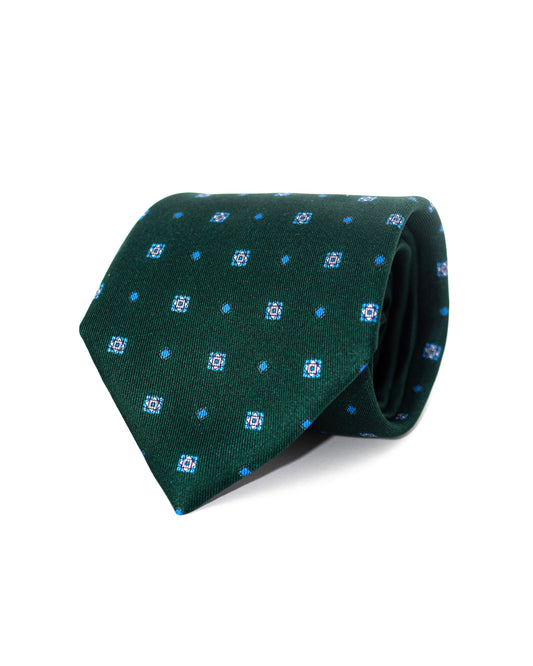 Cravate verte à motifs